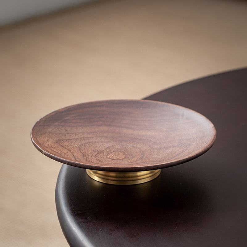 Walnut Wood Serving Plate | Zen-Style Fruit, Tea & Snack Tray