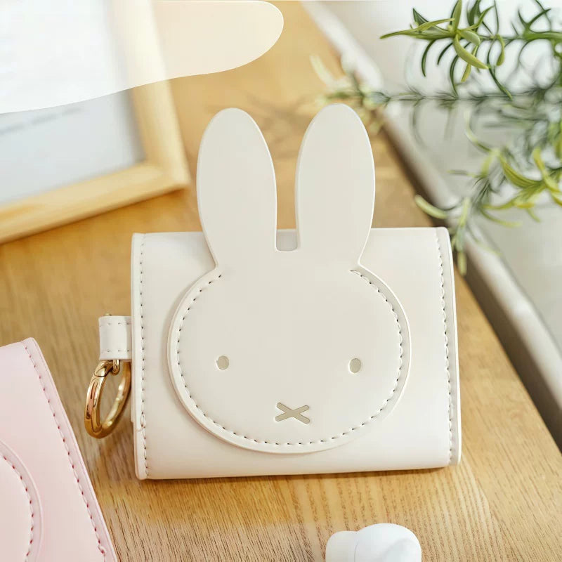 Japanese Cute Rabbit Earphone Case & Key Pouch Beige