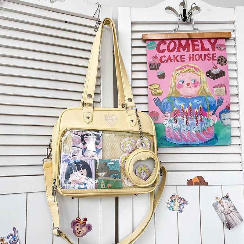 Kawaii Ita JK Lolita Crossbody Shoulder Bag with Small Pouch Light Yellow