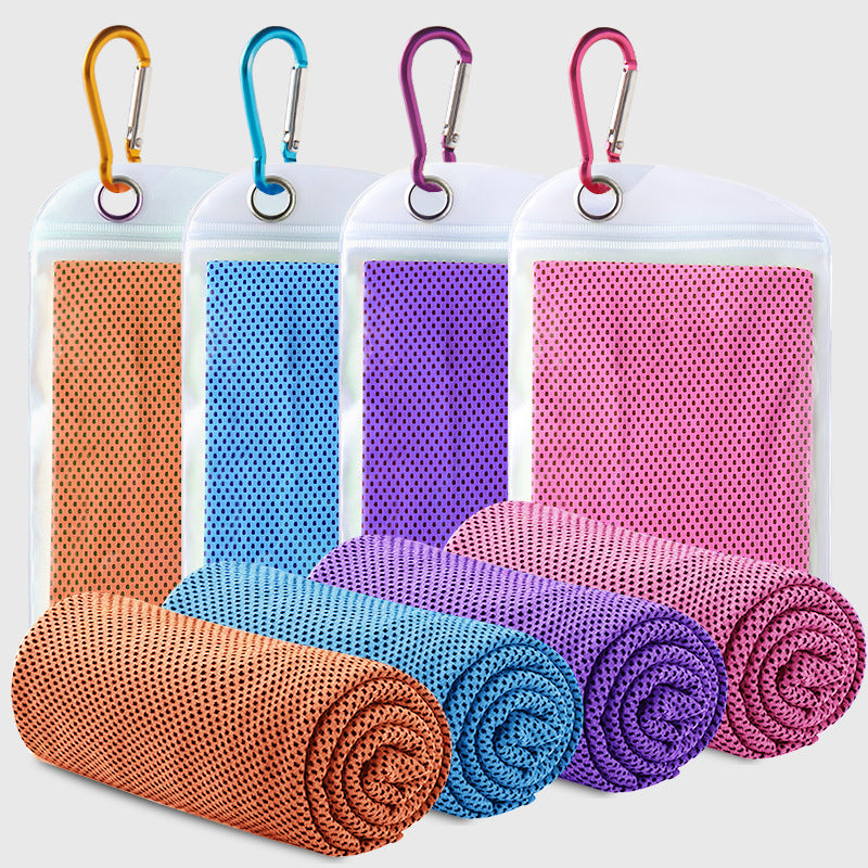 Instant Cooling Sport Towel 4-Pack with Carabiner Clip