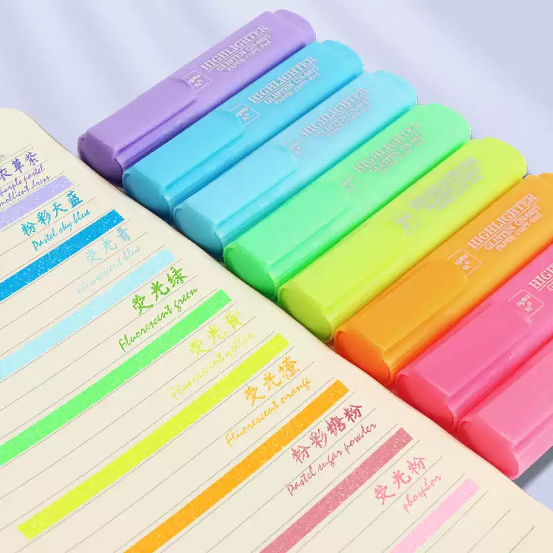 Guangna 6627B Glitter Highlighter Markers 8 Pack