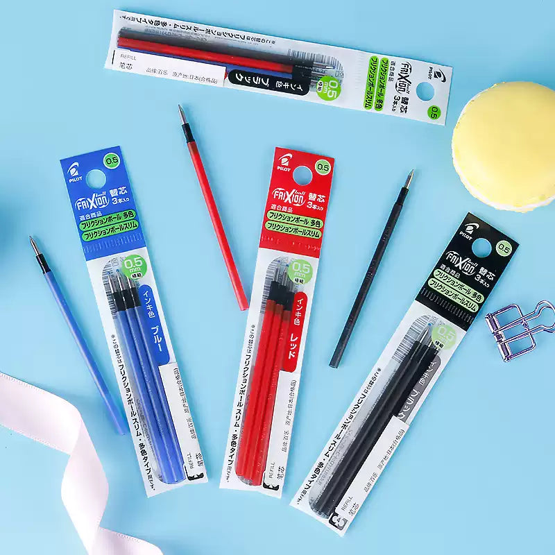 Pilot FriXion Ball Slim 0.5mm Refill 15pcs Set - Red/Blue/Black