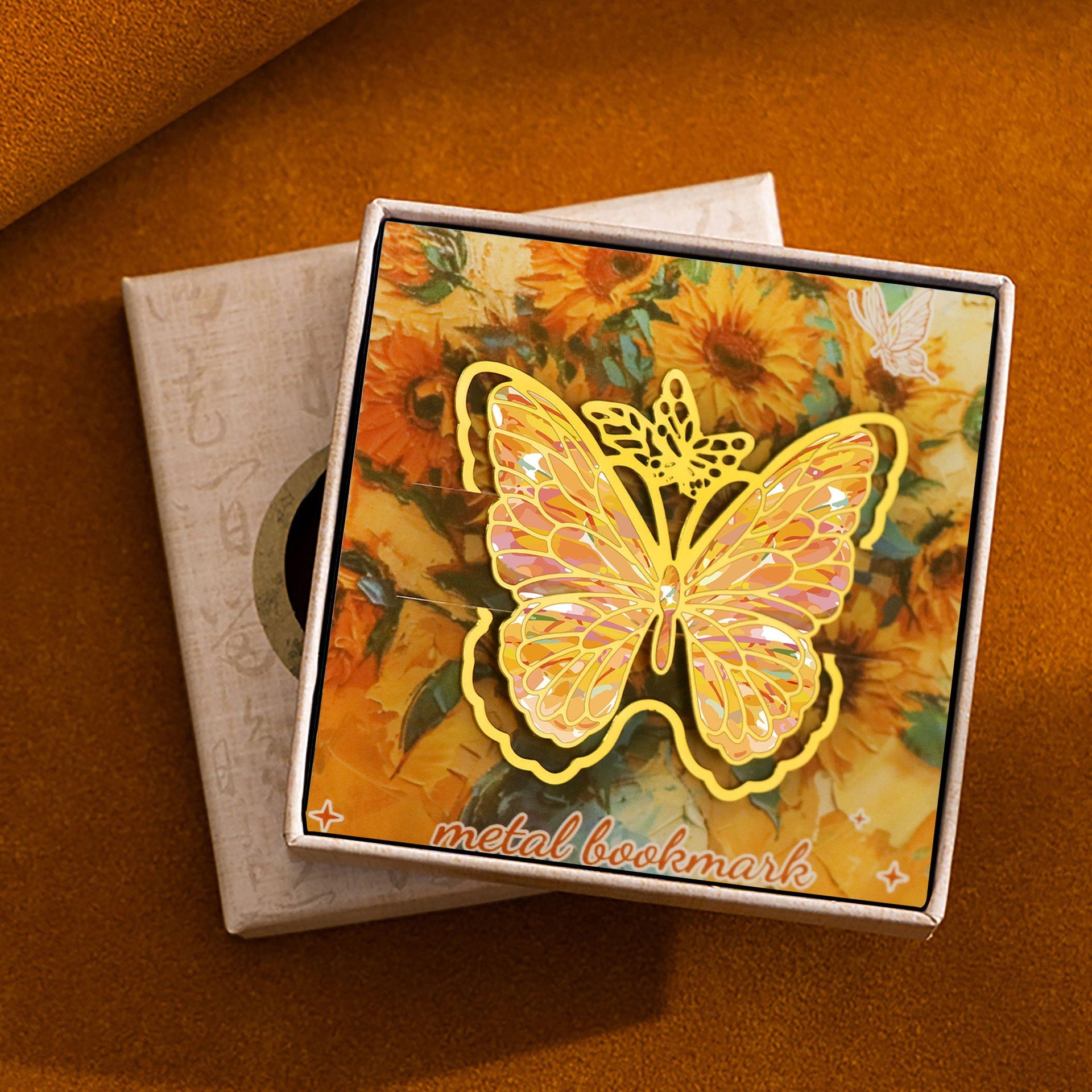 Vintage Van Gogh Oil Painting Butterfly Metal Bookmark Set – 4-Piece