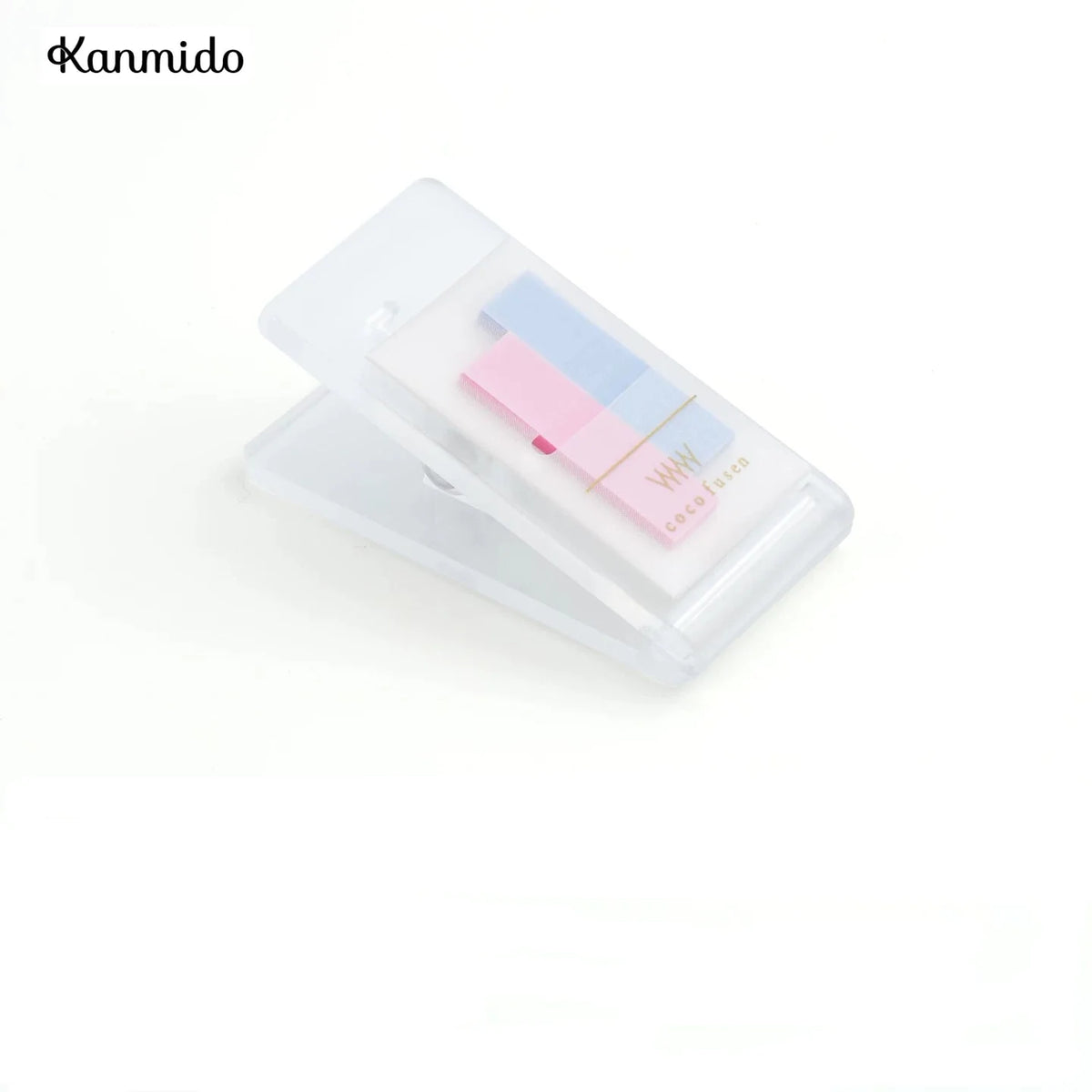 Kanmido Miniclip Coco Fusen MY FAVE Clip Sticky Note Dispenser | Refillable Index Tabs | 2 x 30 Sheets Clear