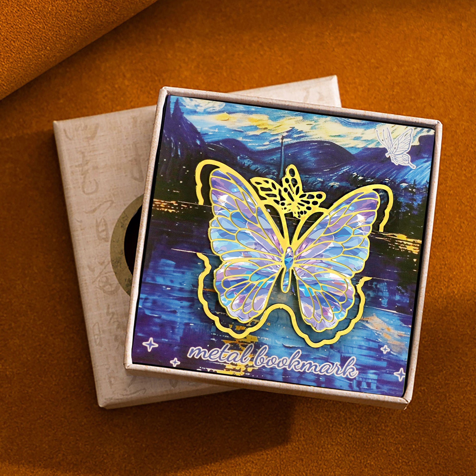 Vintage Van Gogh Oil Painting Butterfly Metal Bookmark Set – 4-Piece