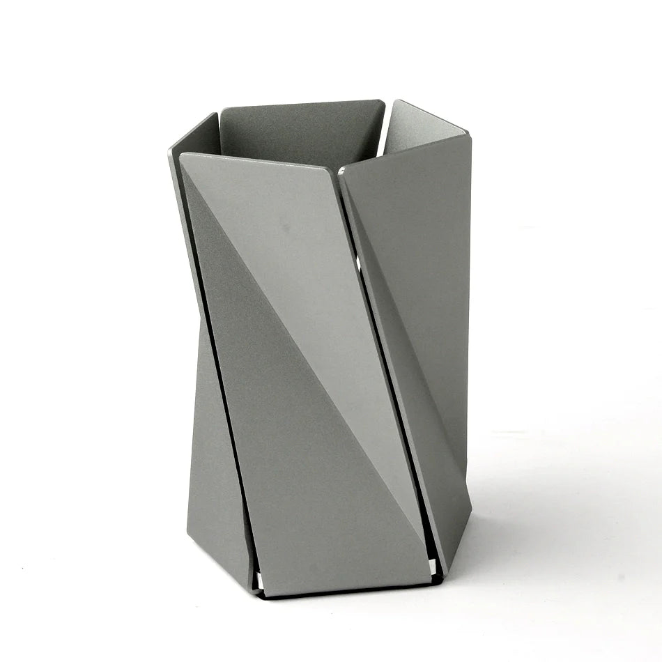 Modern Aluminum Twist Pen Holder - Minimalist Desktop Organizer Dark Grey