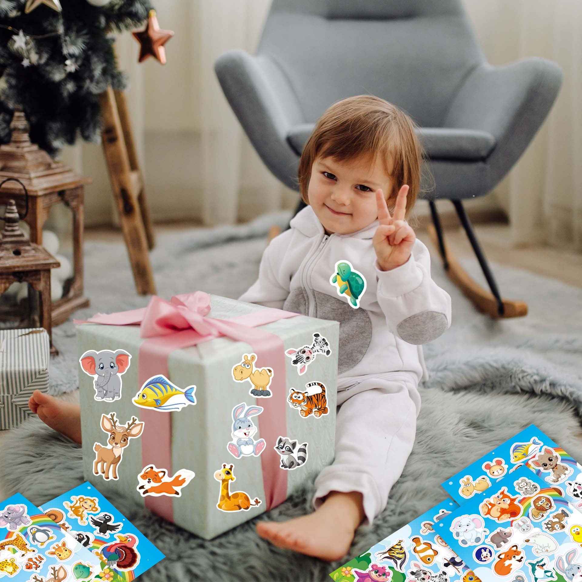 Make a Face Cartoon Animal Zoo Stickers for Kids 32 Sheets