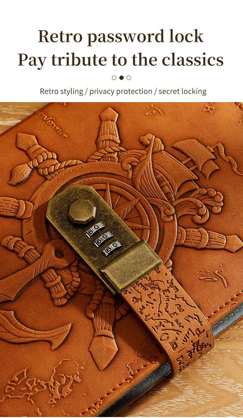 A5 Journal Retro Password Notebook Relief Sculpture