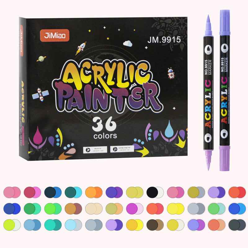 12/24/36 Colors Acrylic Paint Pens,Dual Brush Tip & Two Colors 36 PCS