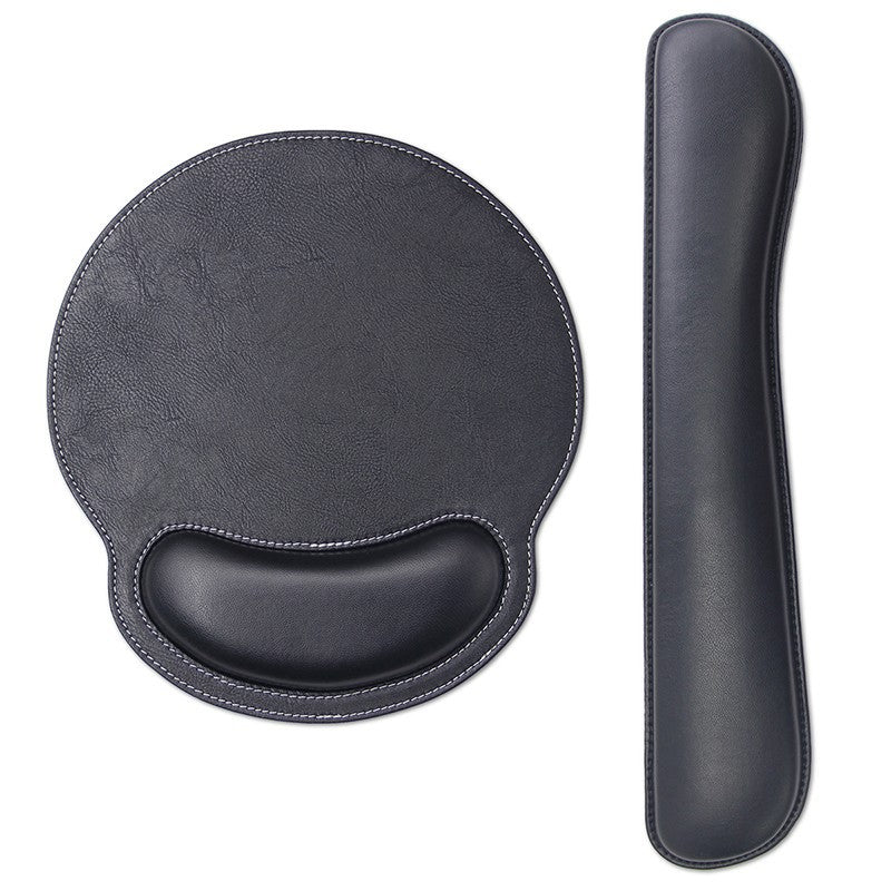 PU Leather Wrist Rest Mouse Pad & Keyboard Wrist Rest Set (2-Piece)