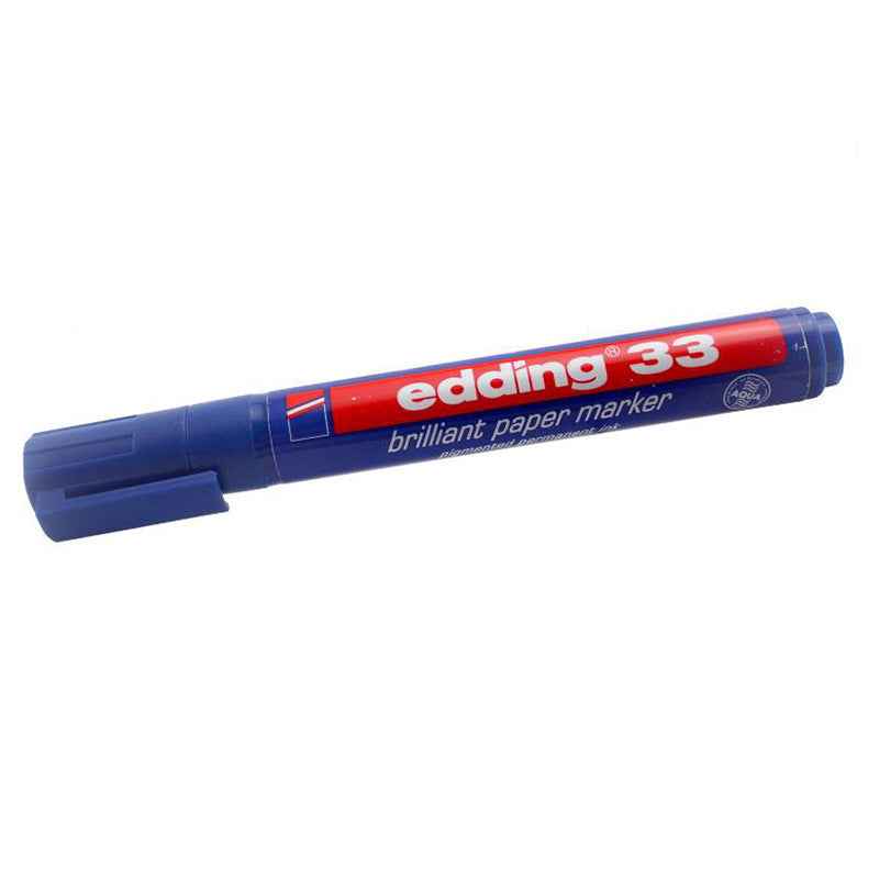edding 33 brilliant paper marker black red blue color 3 Pack 3 Blue