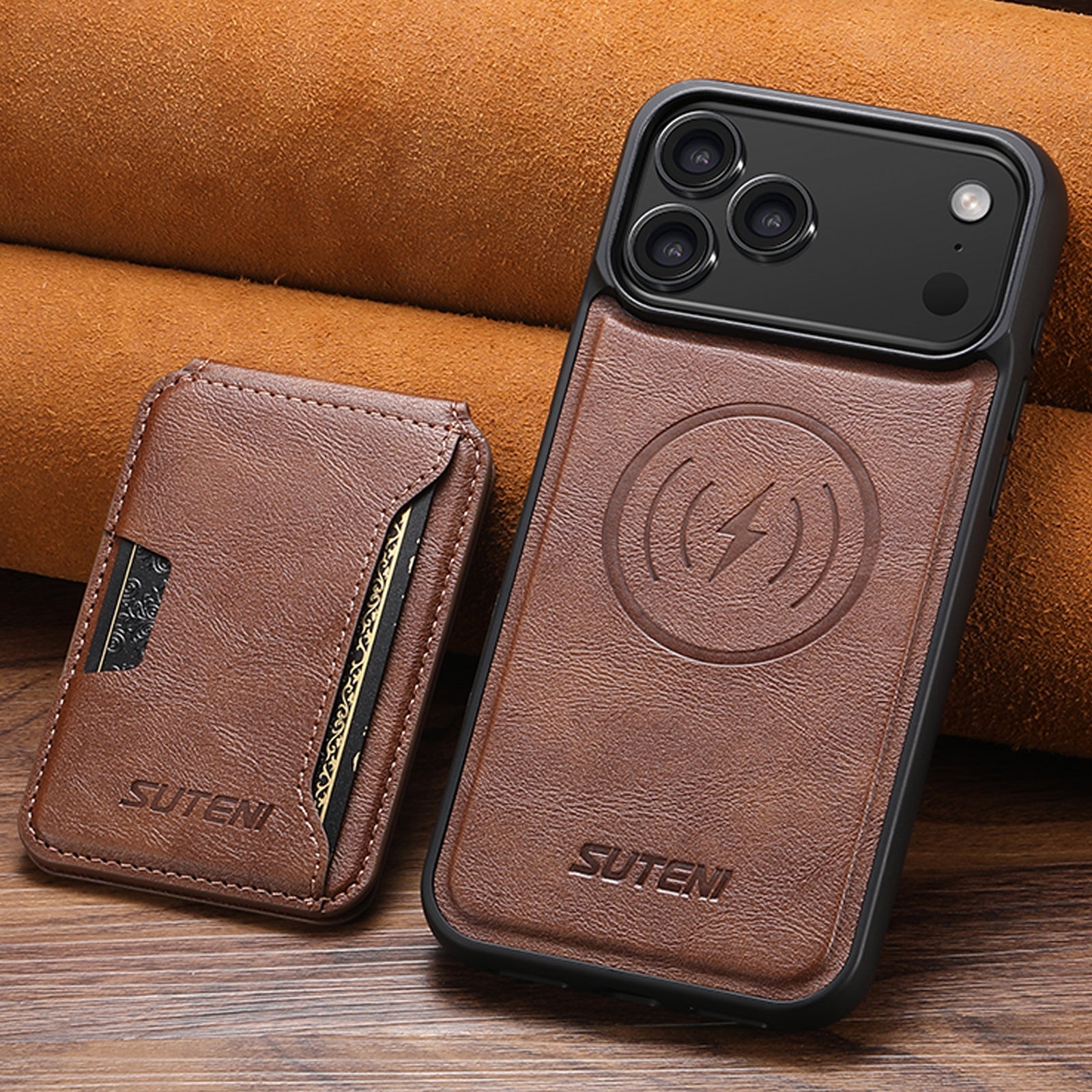 2-in-1 MagSafe Wallet Case for iPhone – Magnetic Card Holder Leather