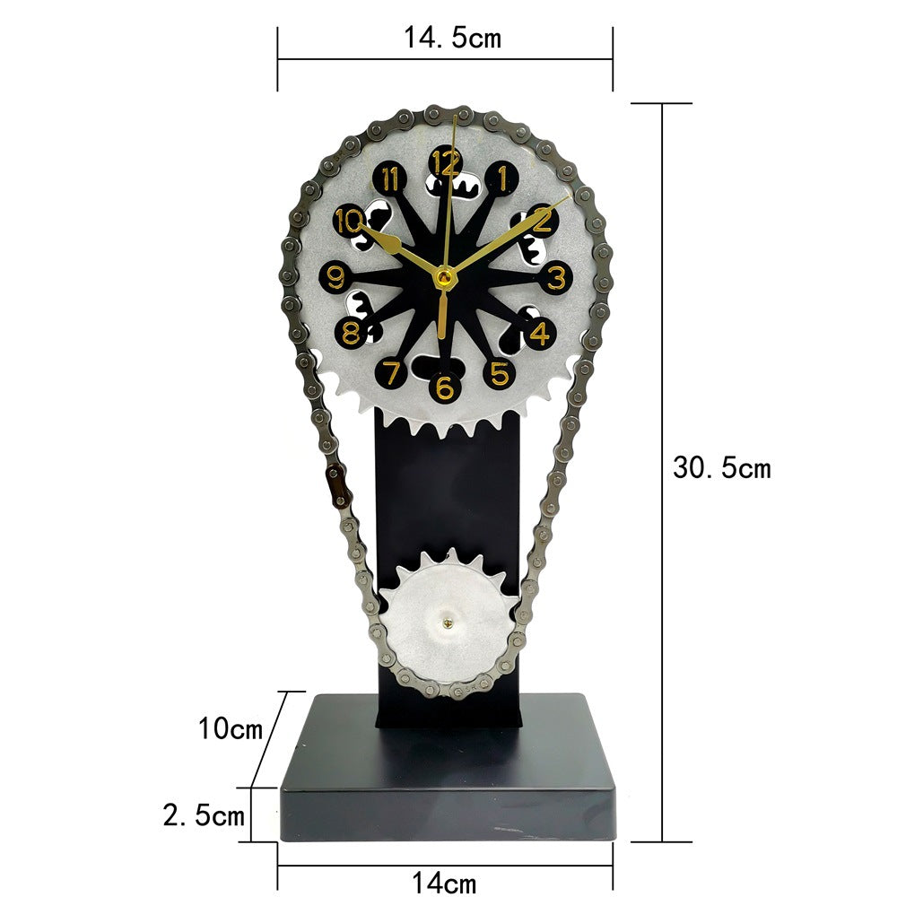 Vintage Rotating Gear Steampunk Clock Black