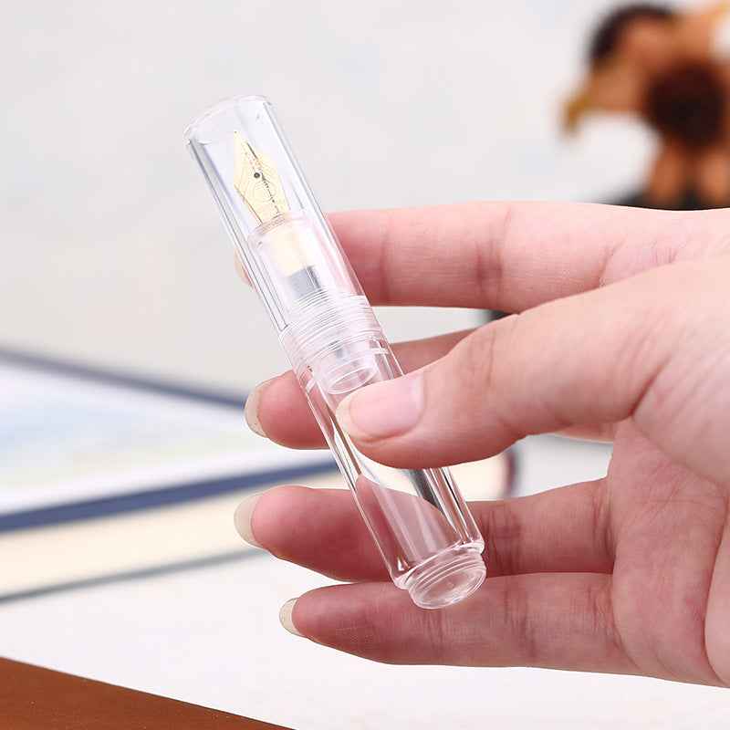 MAJOHN Wancai Mini Transparent Pocket Fountain Pen Fine Nib 0.5mm Clear