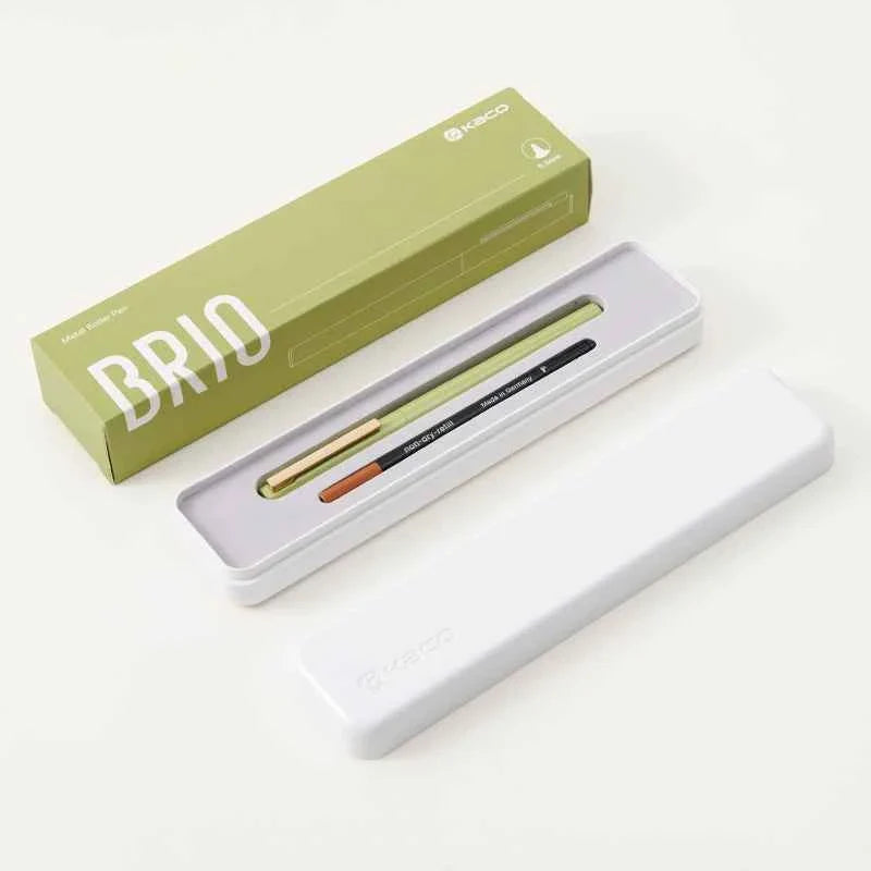 KACO Brio Rollerball Pen 0.6mm Black Ink Brass Body Khaki