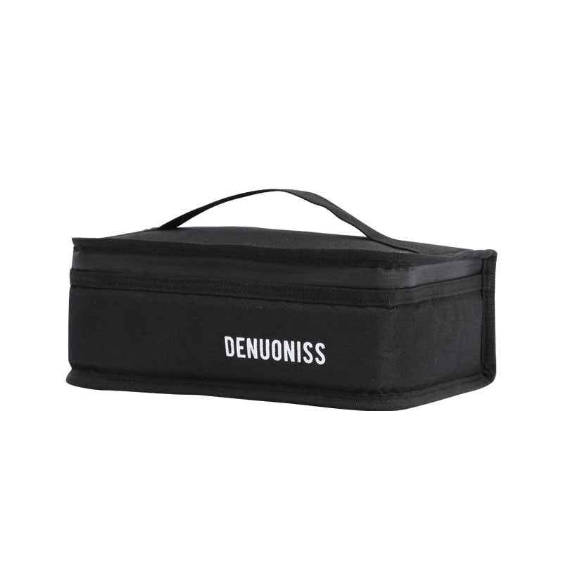 DENUONISS Small Insulated Lunch Box Portable Soft Bag Black