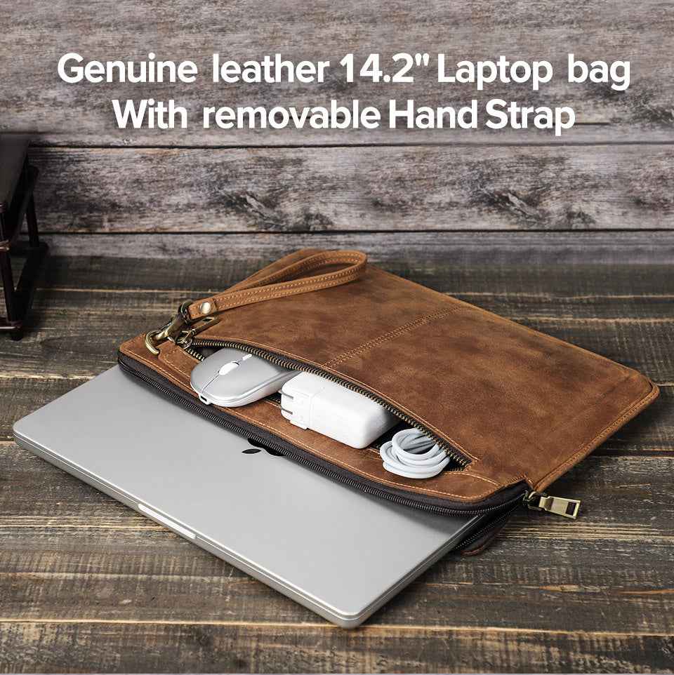 Contacts Family MacBook Pro 14 Case – Leather Laptop Sleeve