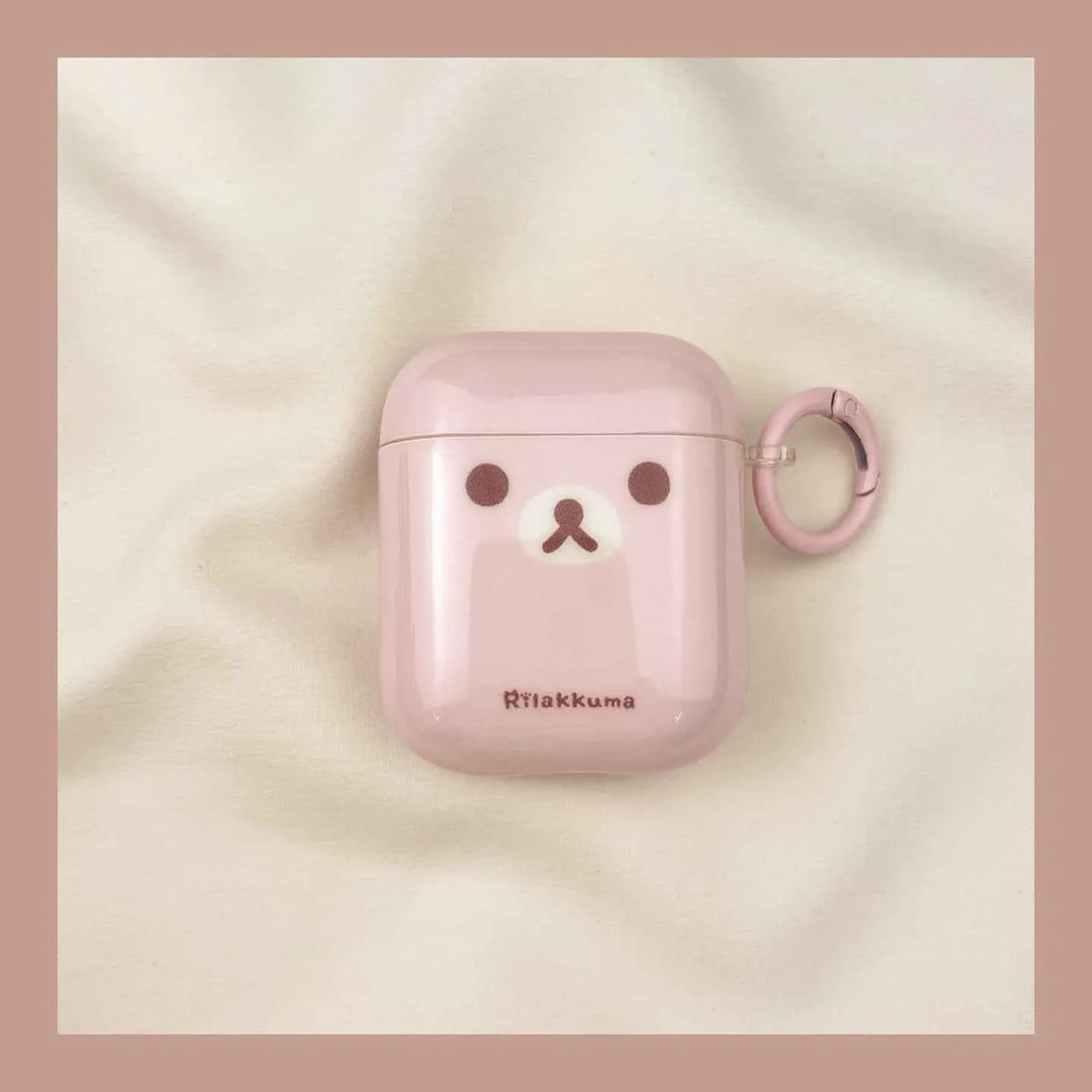 Pink & Yellow Cartoon Rilakkuma AirPods Case A