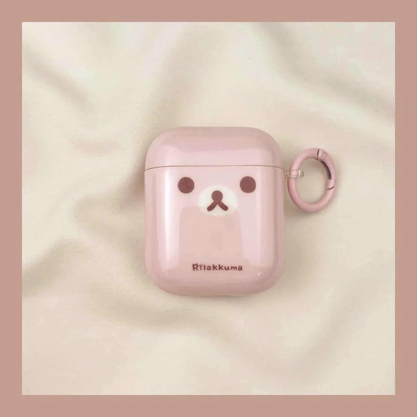 Pink & Yellow Cartoon Rilakkuma AirPods Case A