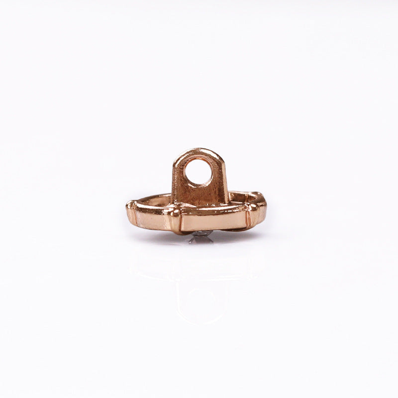 Goldfarbene Knopf-Rückseite mit Metall-Schanköse, schwarze Emaille, 11 mm