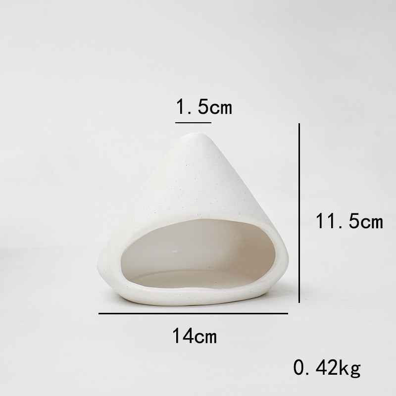 Ceramic Palo Santo Holder Burner Mini Chiminea (White/Black/Red) White