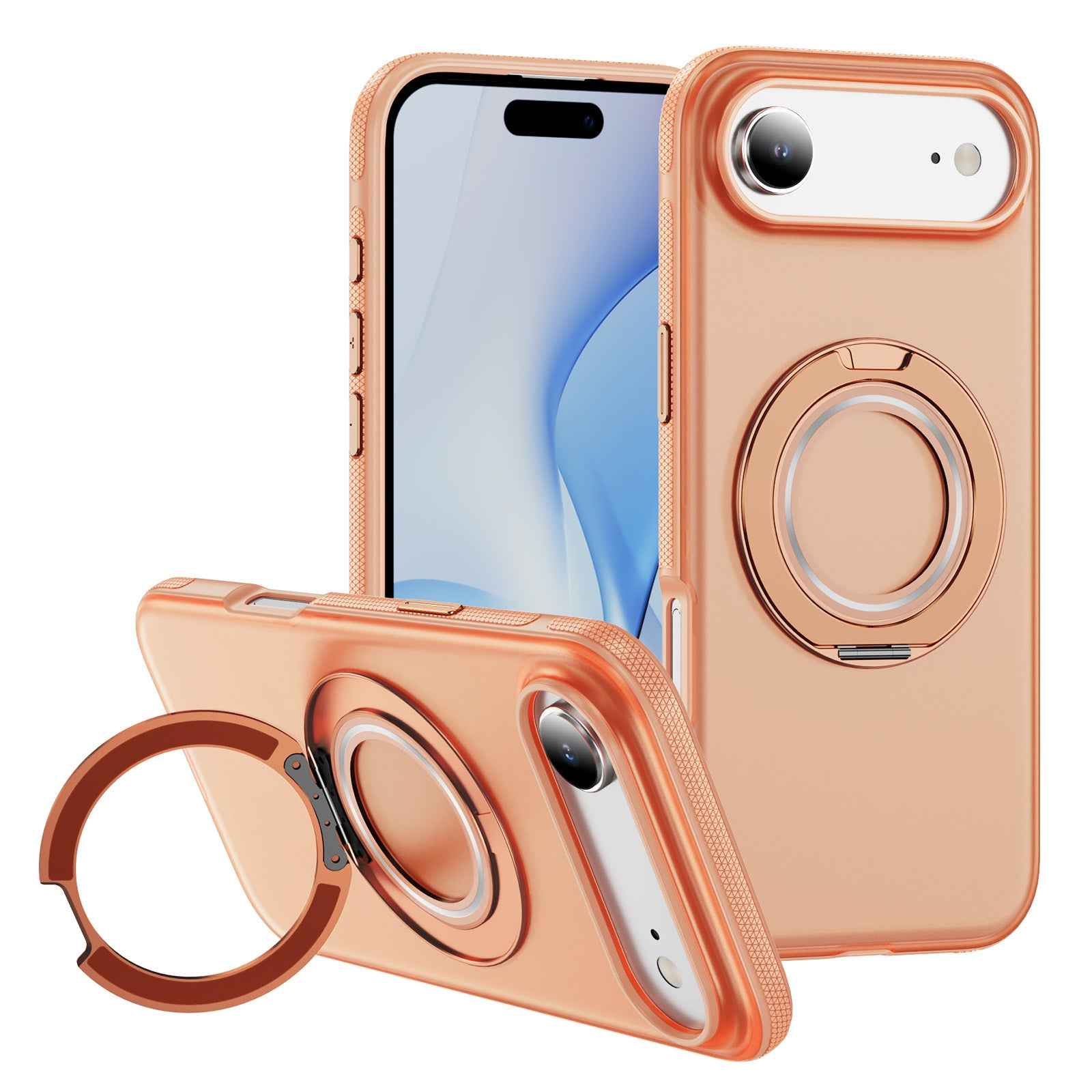 iPhone 17 Rotating Stand Phone Case Orange