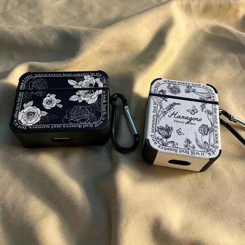 Vintage Black & White Floral AirPods Case