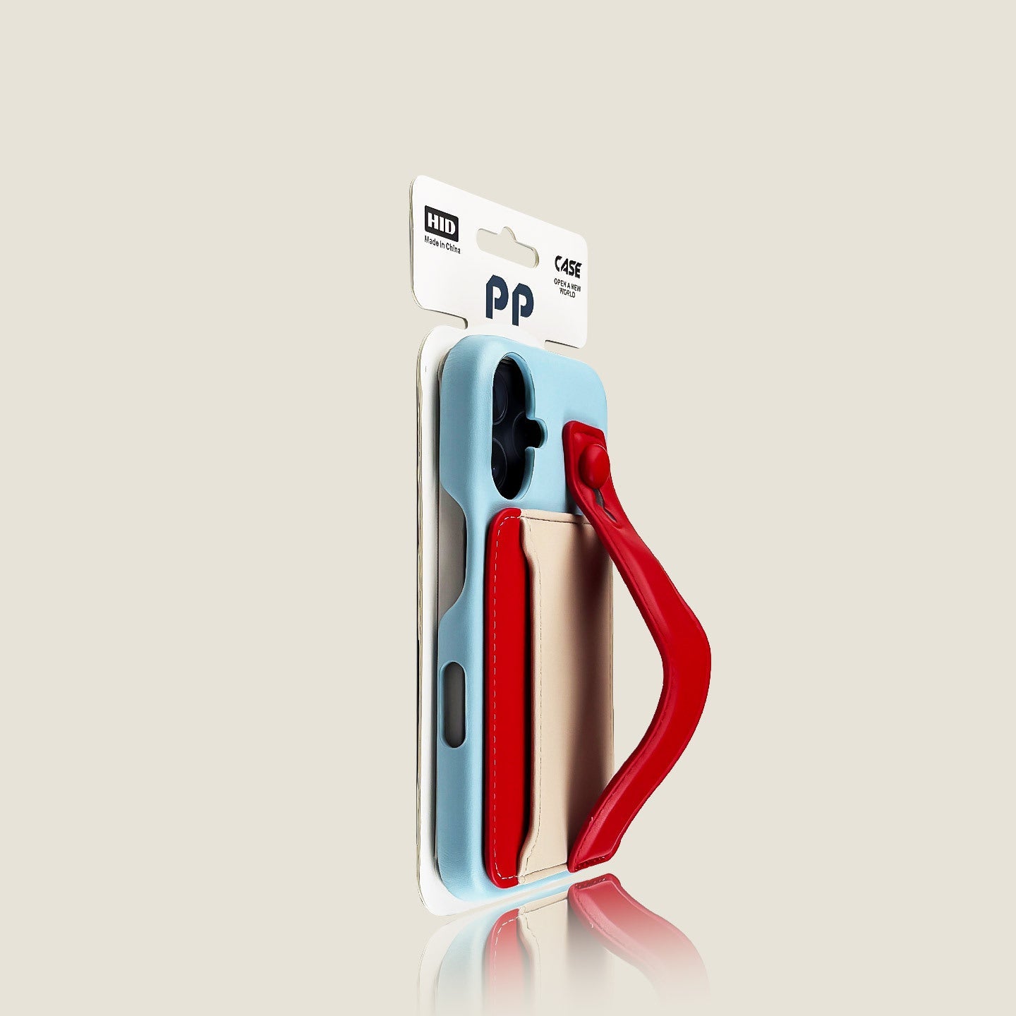 iPhone Case with Color-Block Card Wallet & Wrist Strap