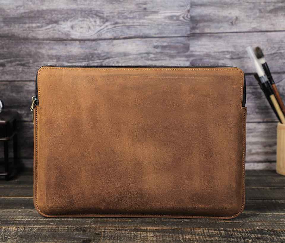 Contacts Family MacBook Pro 14 Case – Leather Laptop Sleeve