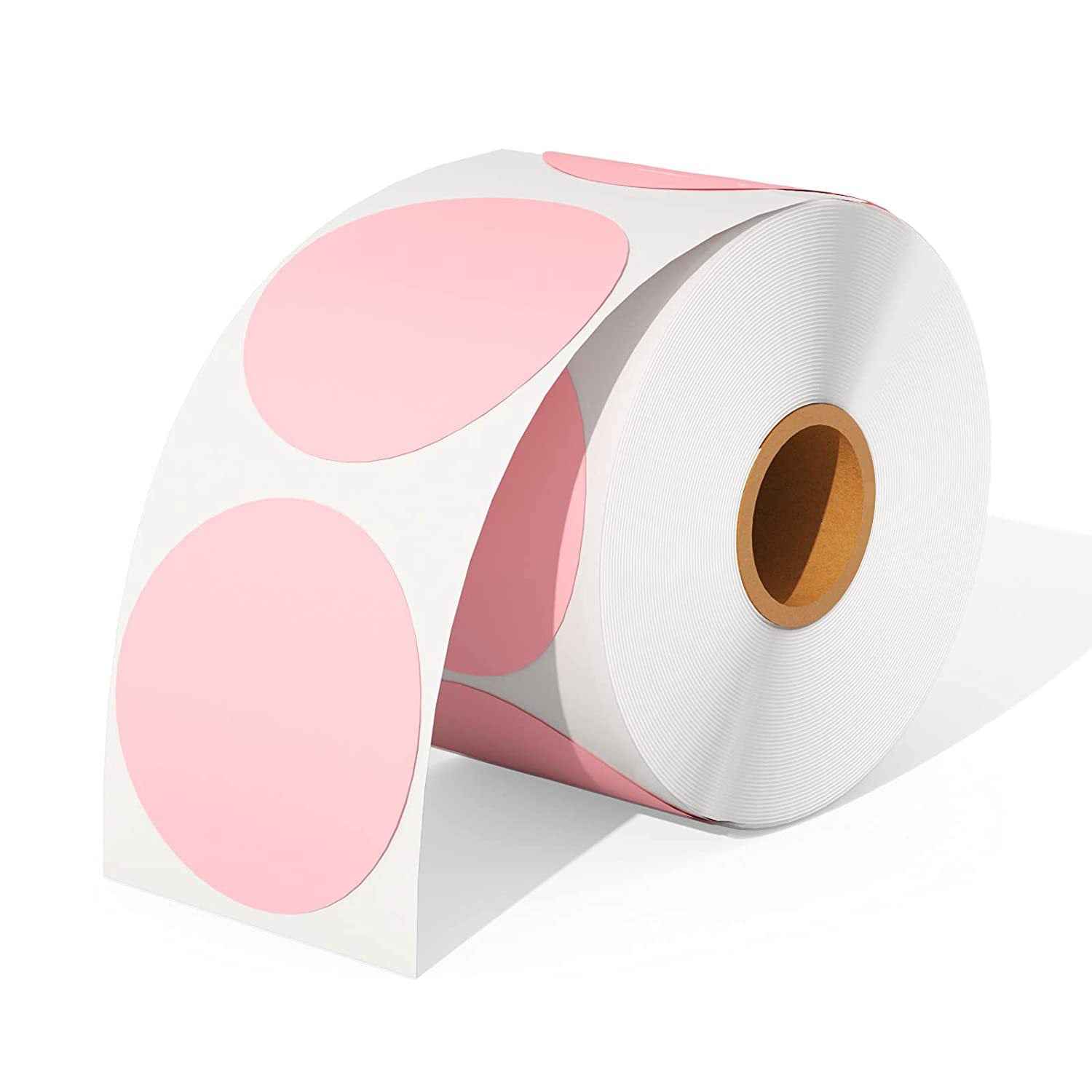 500pcs 2 inch Circle Color Direct Thermal Stickers Shipping Labels Pink