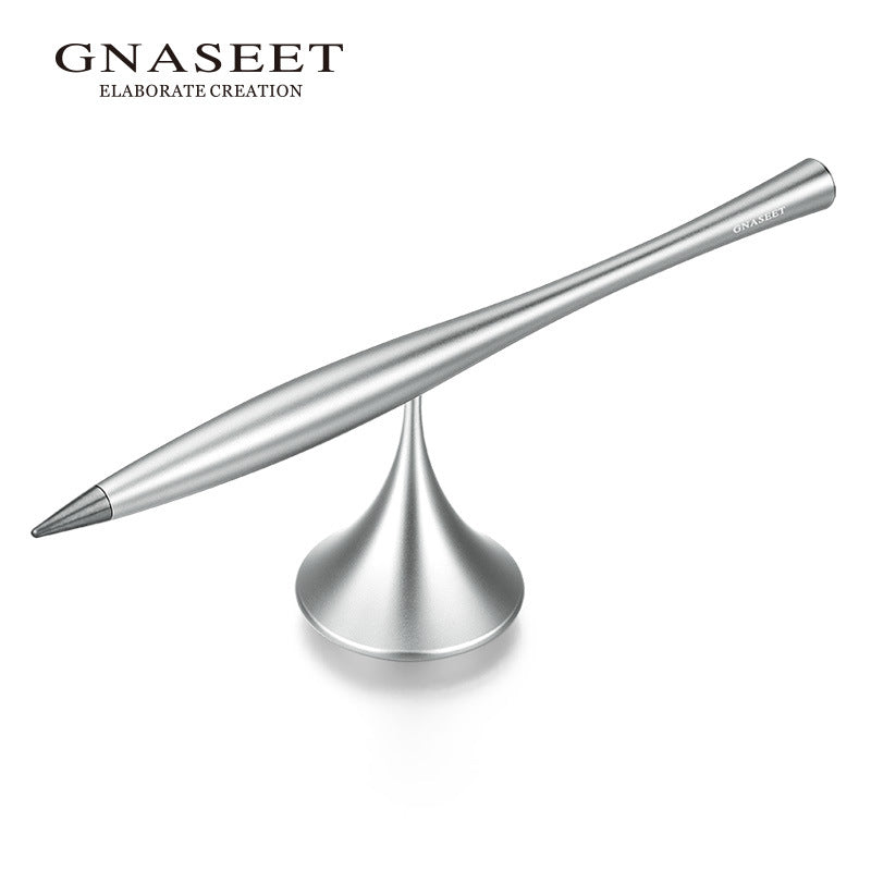 Inkless Eternal Metal Pen with Spinning Base Silver