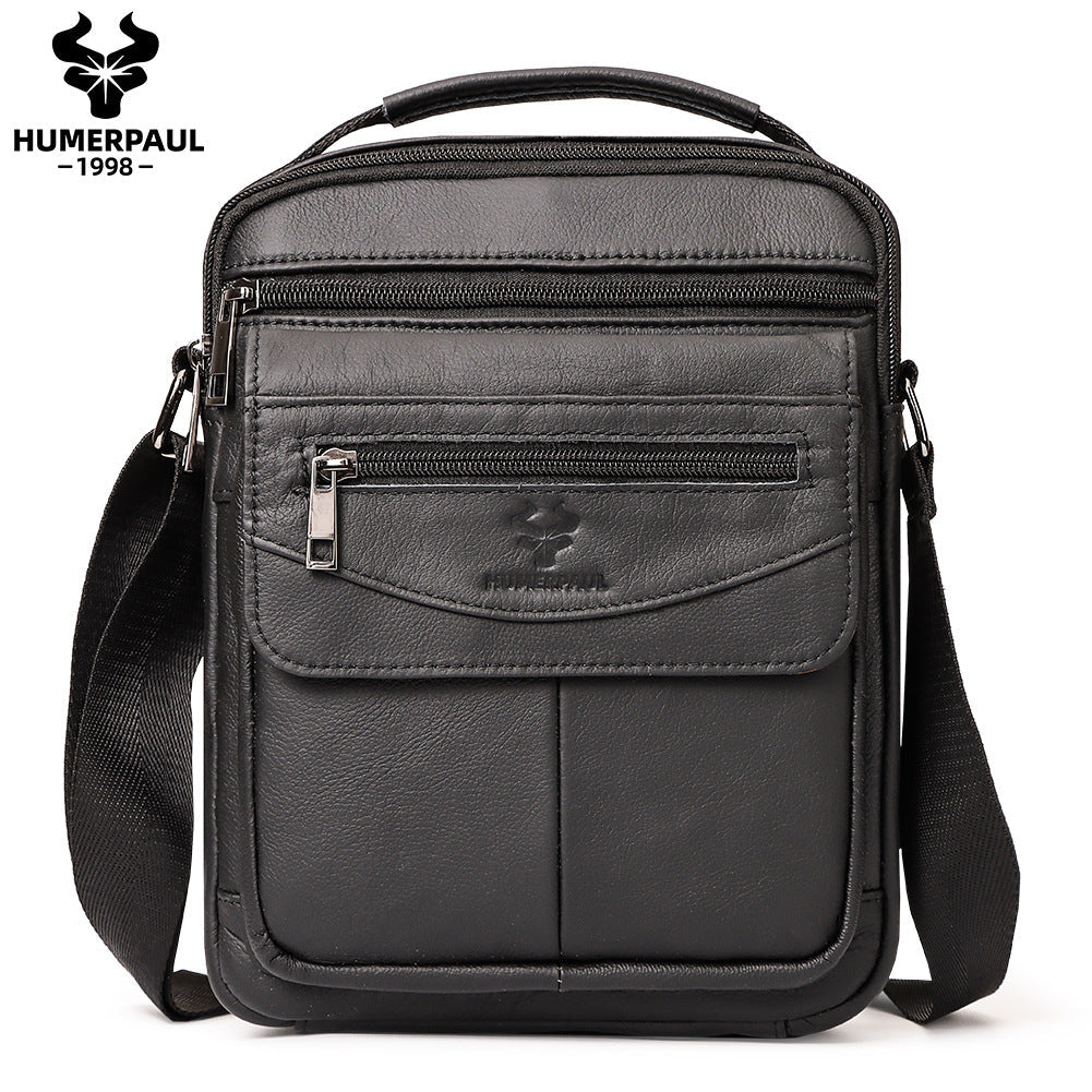 Genuine Leather Men's Crossbody Shoulder Bag Brown