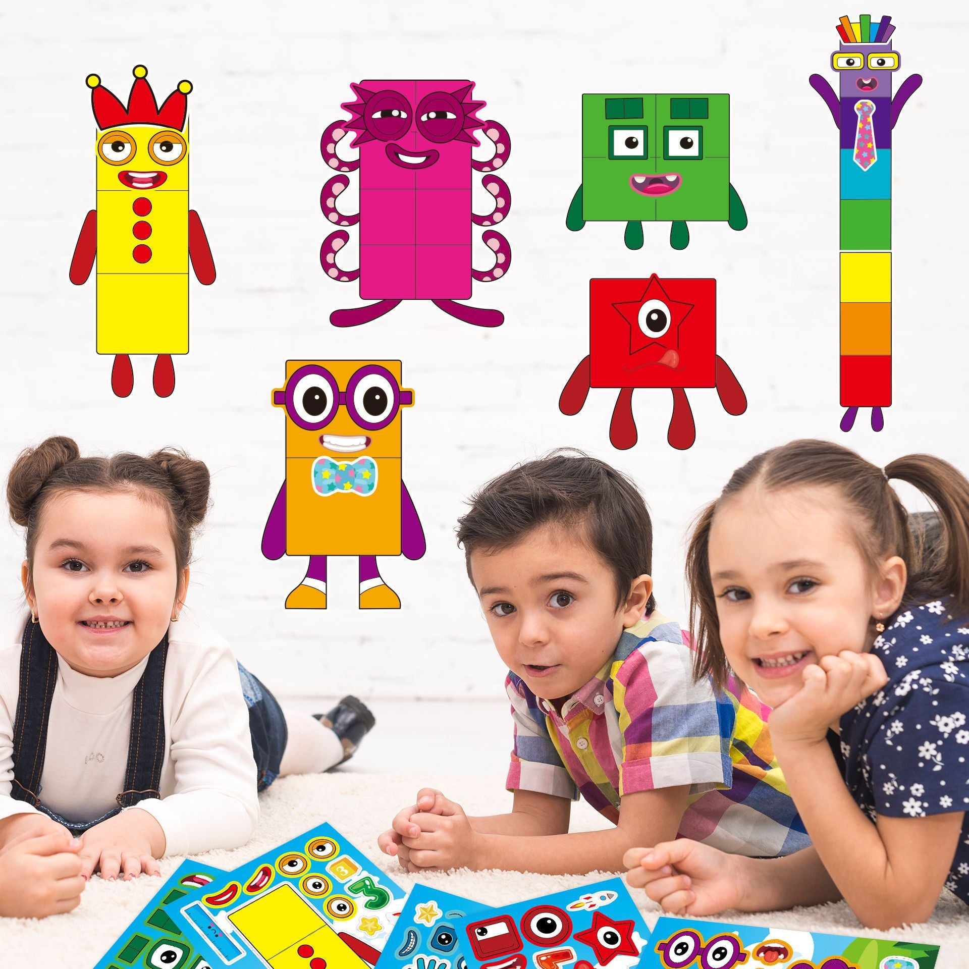 Make a Face Anime Building Block Stickers for Kids 24 Sheets