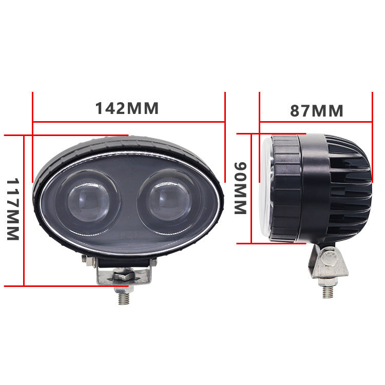 Forklift LED Warning Light 2-Pack – Red & Blue Zone Safety Spotlight | Arrow & Spot Beam