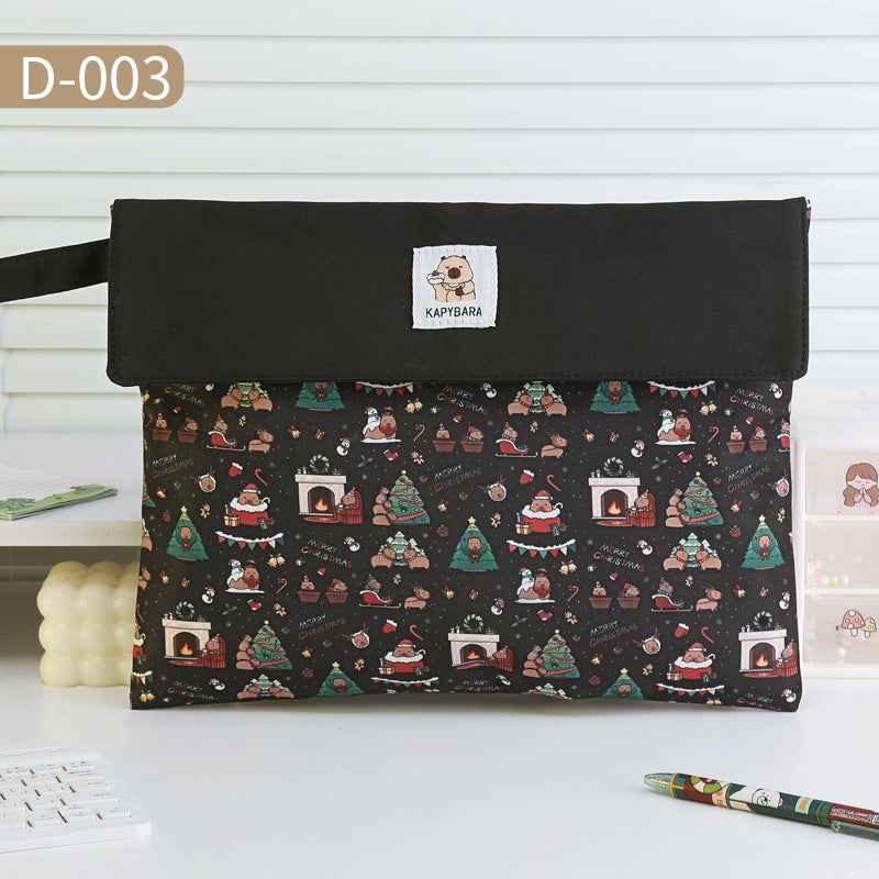 Capybara A4 File Folder Document Bag Black