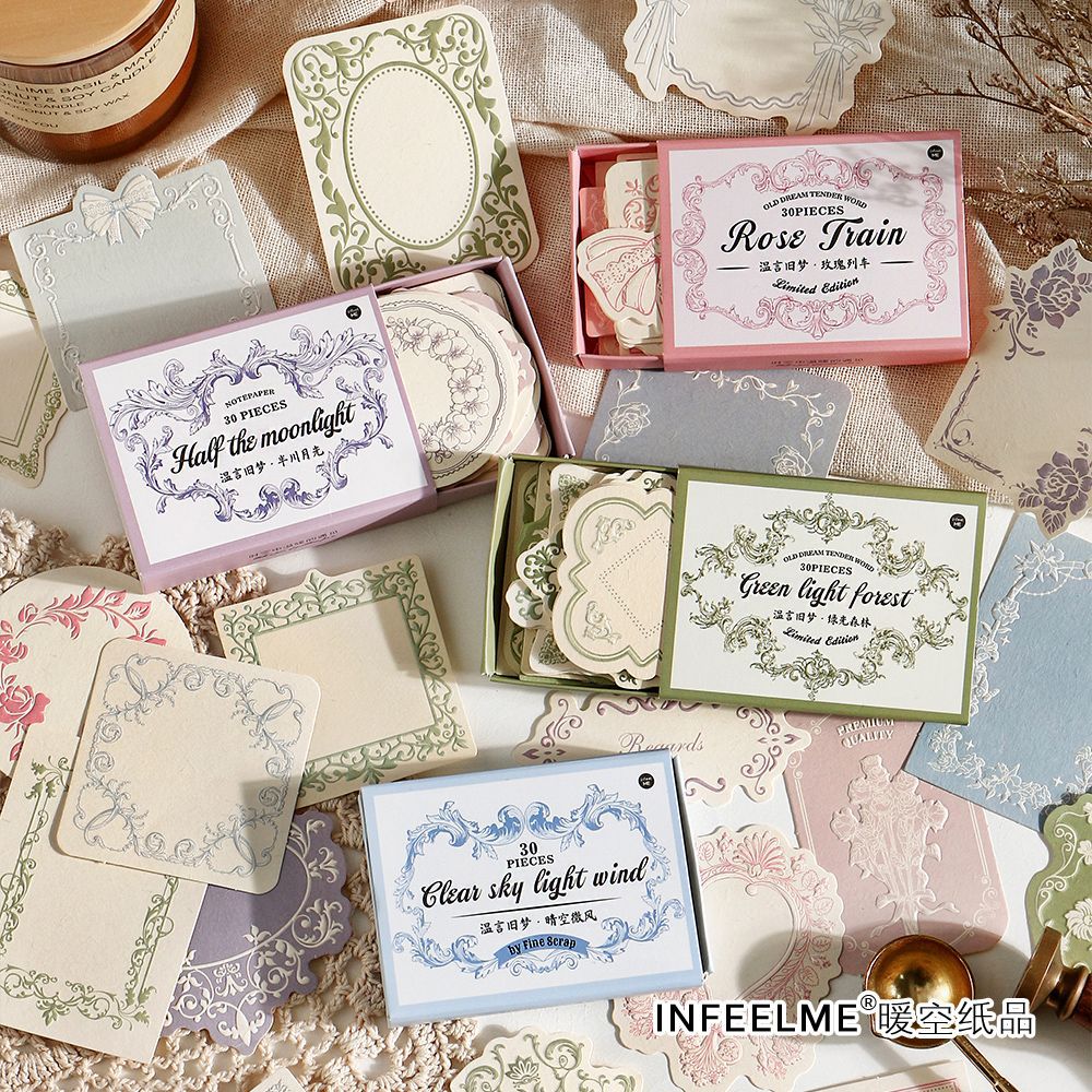 120-Piece Embossed Notes Paper Set for Journaling Scrapbooking
