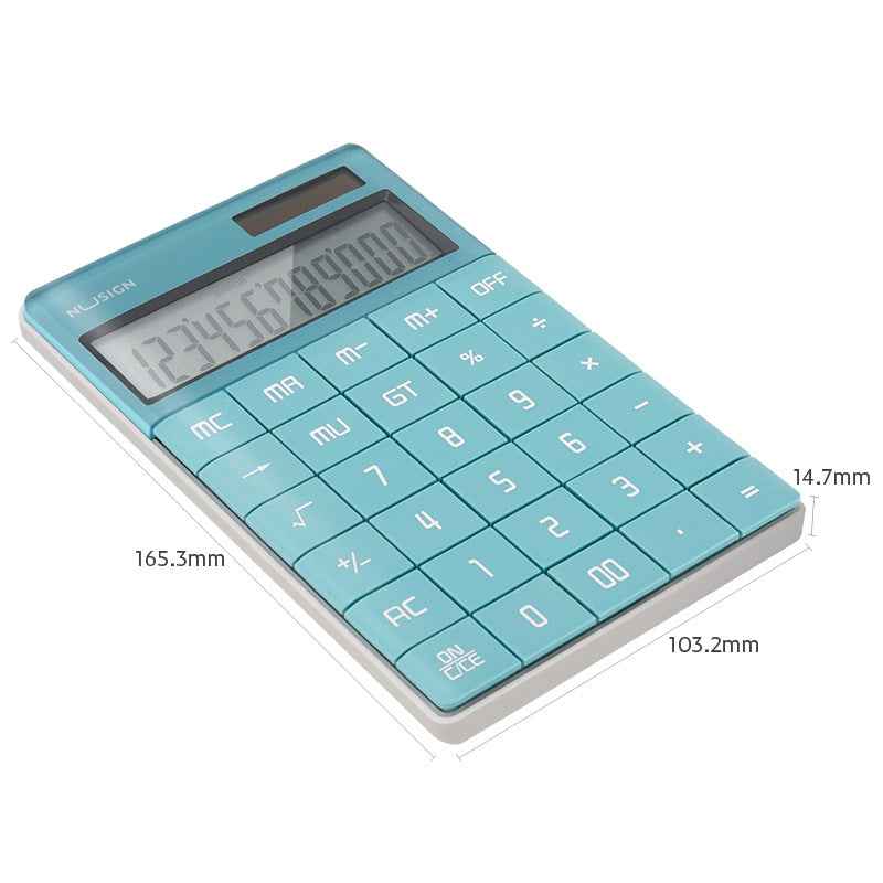 DELI NUSIGN NS041 Desk Calculator 12 Digit Large Display Blue