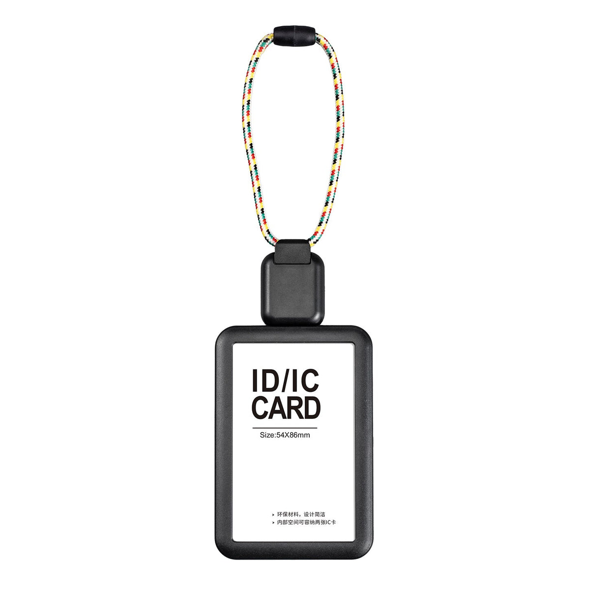 Badge Holder with Short Retractable Lanyard – 2 Pack | Horizontal & Vertical | Fits 86×54mm Cards Black B