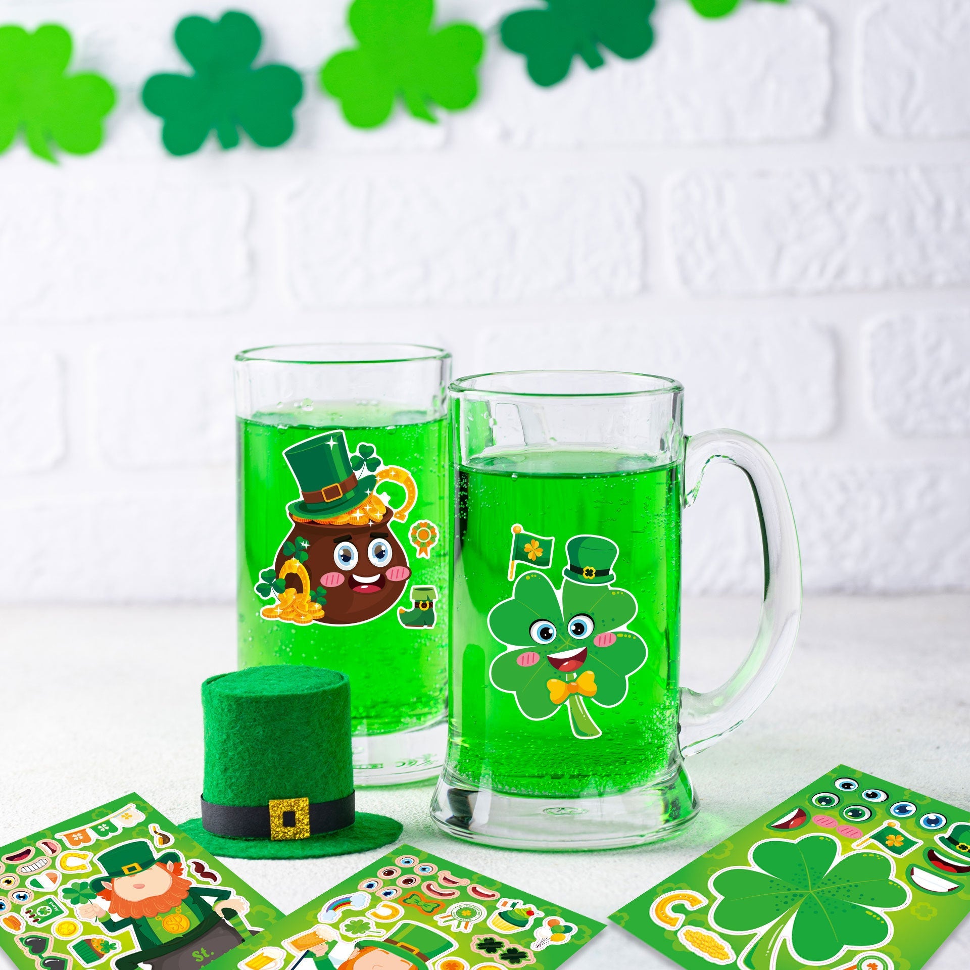 Make a Face St. Patrick's Day Stickers for Kids 32 Sheets