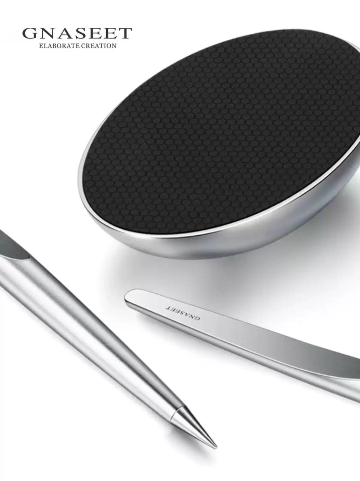 GNASEET Inkless Pen with Egg Stand – Aluminium Alloy Eternal Pen | Premium Desktop Writing Sculpture