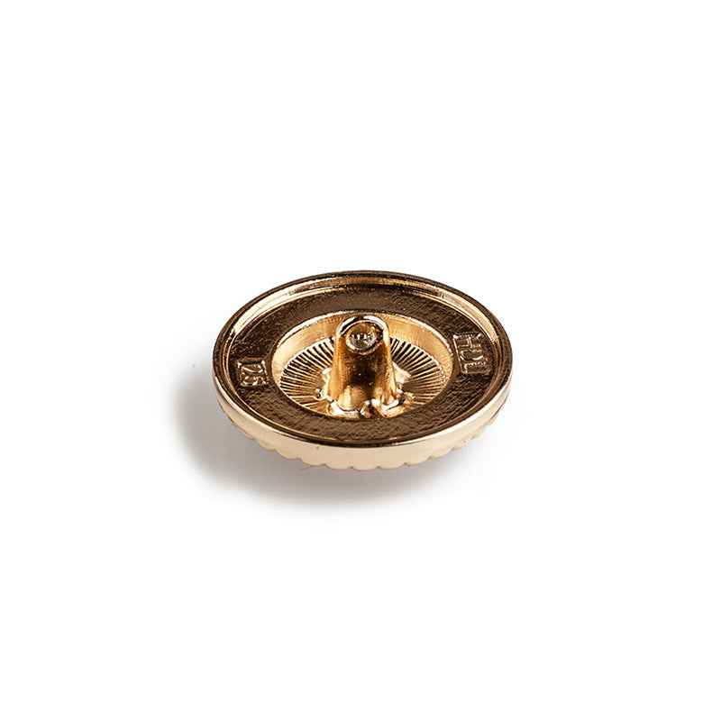 Button back with metal shank and four-leaf clover center on resin base