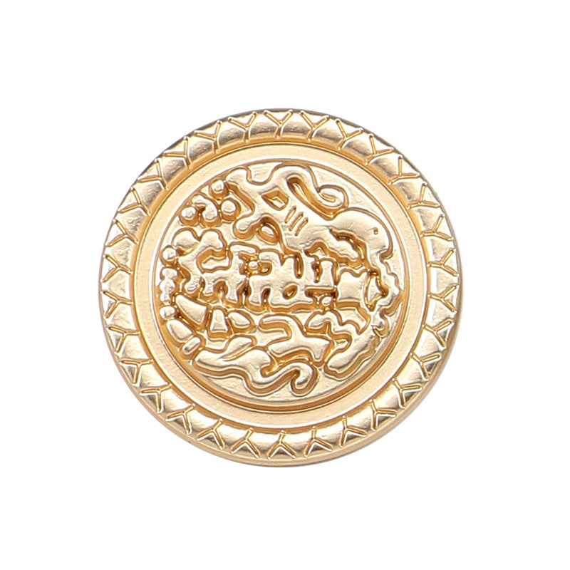 Metall-Knopf mit Pferde-Wellen-Relief, goldfarben, 3/4 Zoll, 1 Stück-Ansicht
