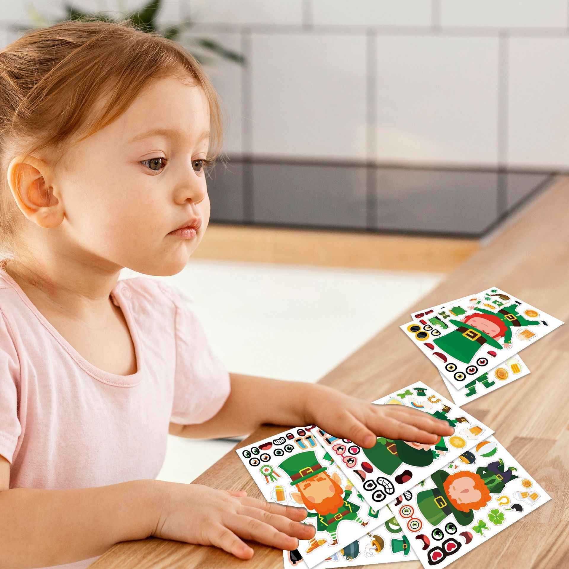 24 Sheets St Patricks Day Stickers for Kids Cards Crafts