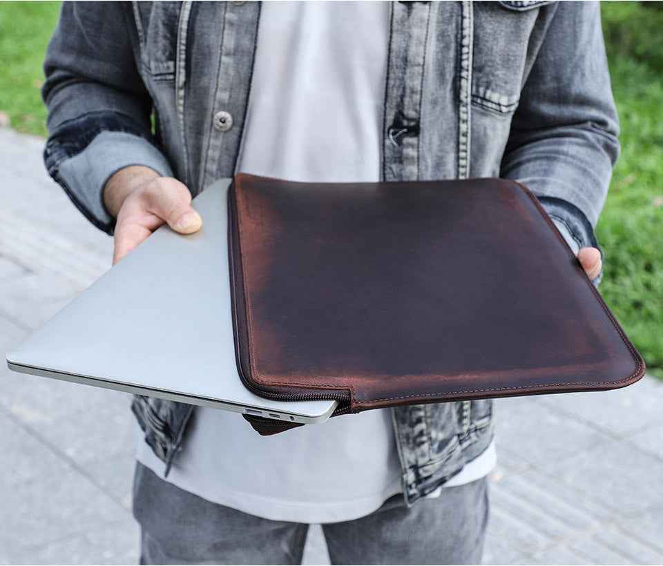 Contacts Family MacBook Pro 14 Case – Leather Laptop Sleeve