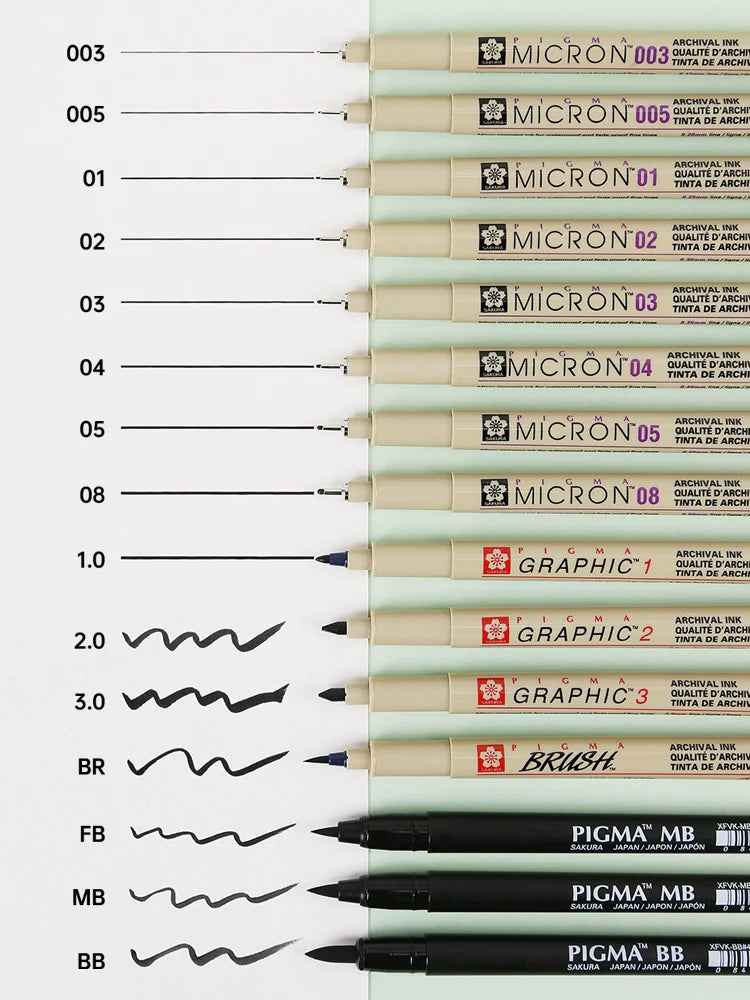 Sakura Pigma Micron Pen - Size 003 - 0.15 mm - Black (3 Pack)