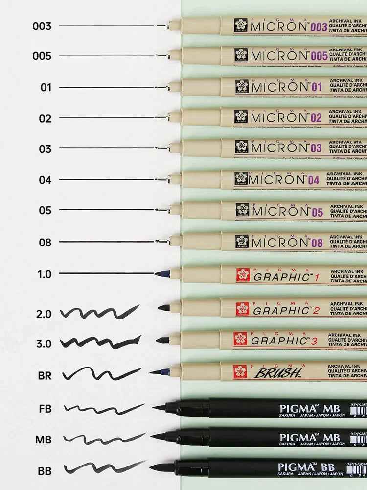 Sakura Pigma Micron Pen - Size 02 - 0.3 mm - Black (3 Pack)