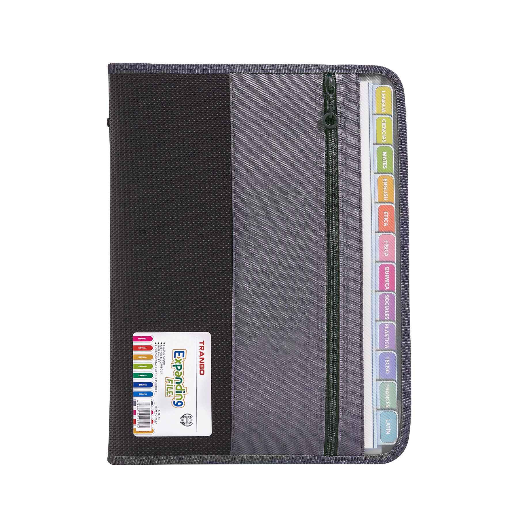 Expanding File Folder Organizer with 13 Pocket Oxford Fabric Black