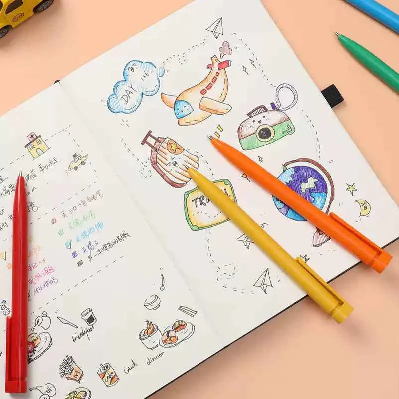 SANKOU ZX9 Retractable Ballpoint Pen Set – 10 Colors, 0.7mm