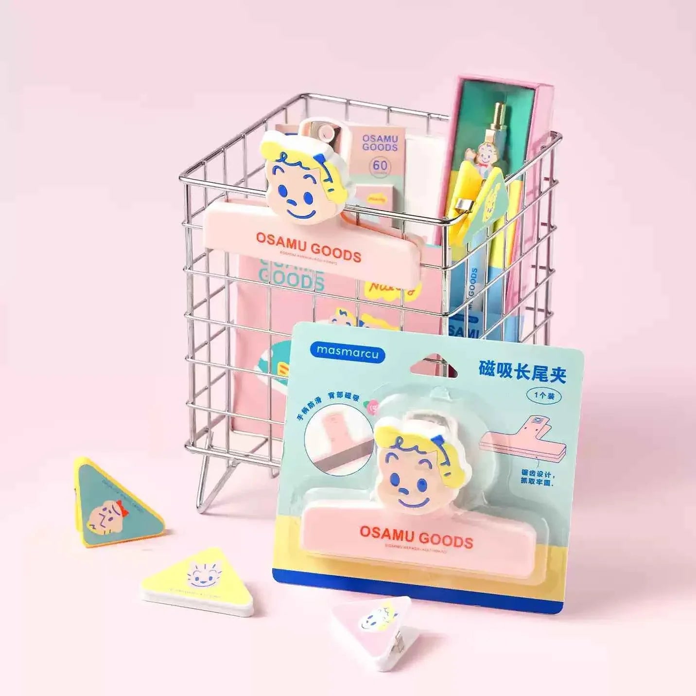 M&G × Osamu Goods Triangle Magnetic Clip Set – 5-Pack
