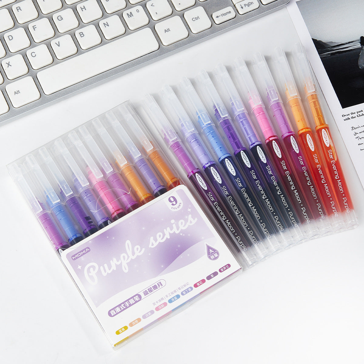 36-Color Liquid Rollerball Pen Set 0.5mm for Note Taking Sketching